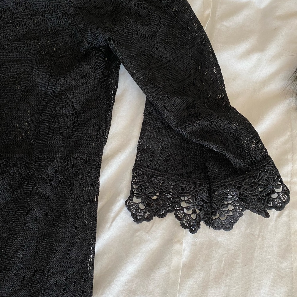 black lace boho dress